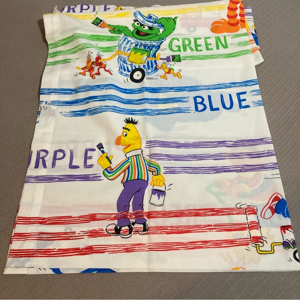 Vintage Sesame Street Curtain Panel JC Penney Muppets Big Bird Burt Ernie